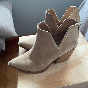 Steve Madden Beige Suede Ankle Booties